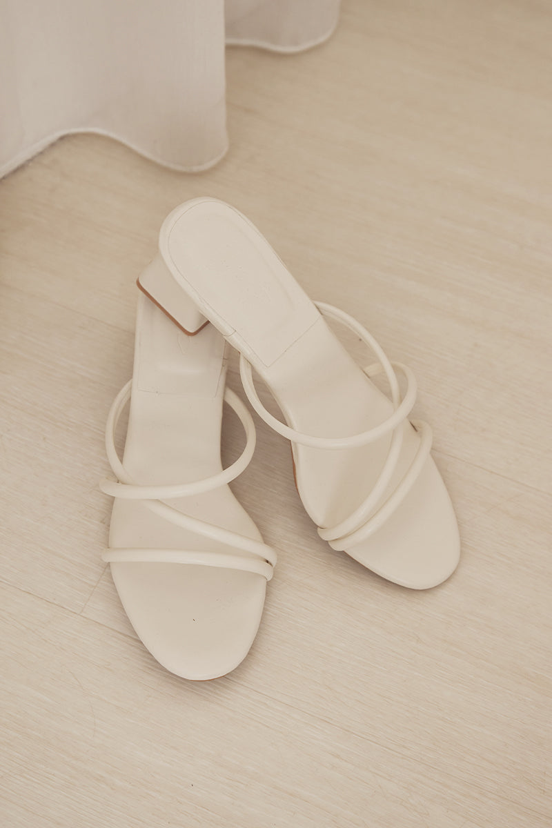 Bessie Strappy Heels in Cream