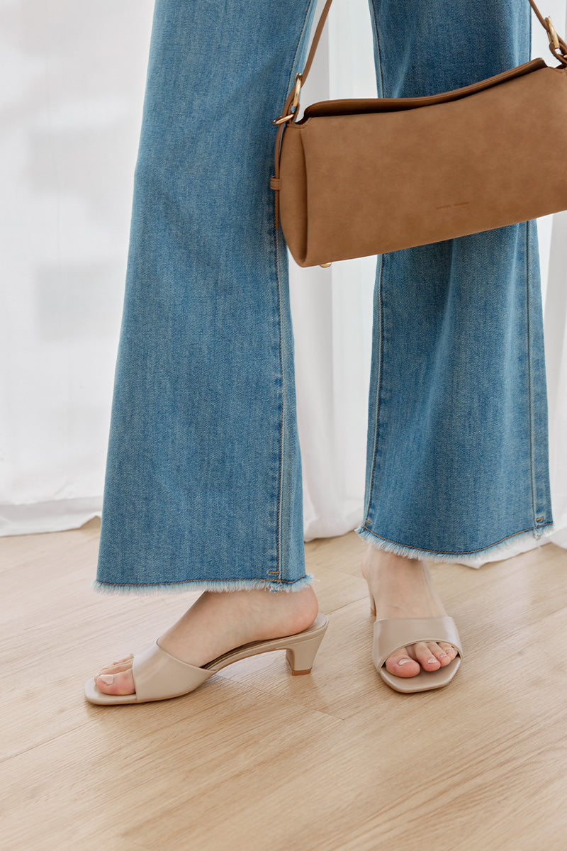Doii Slip-on Heels in Taupe