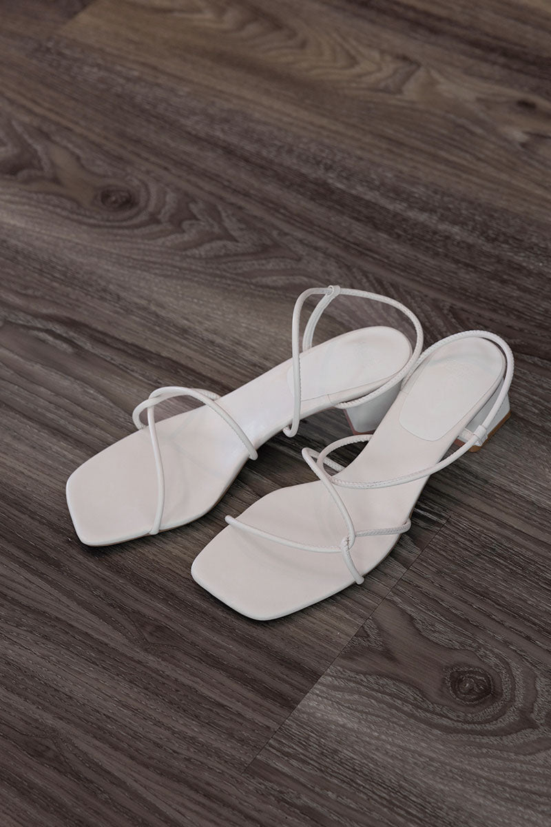 Emrielle Strappy Block Heels in Cream
