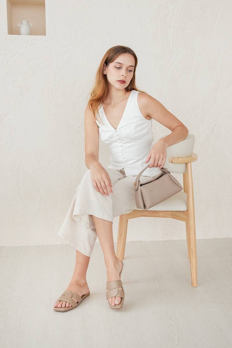 Ginette Interlocking Sliders in Taupe