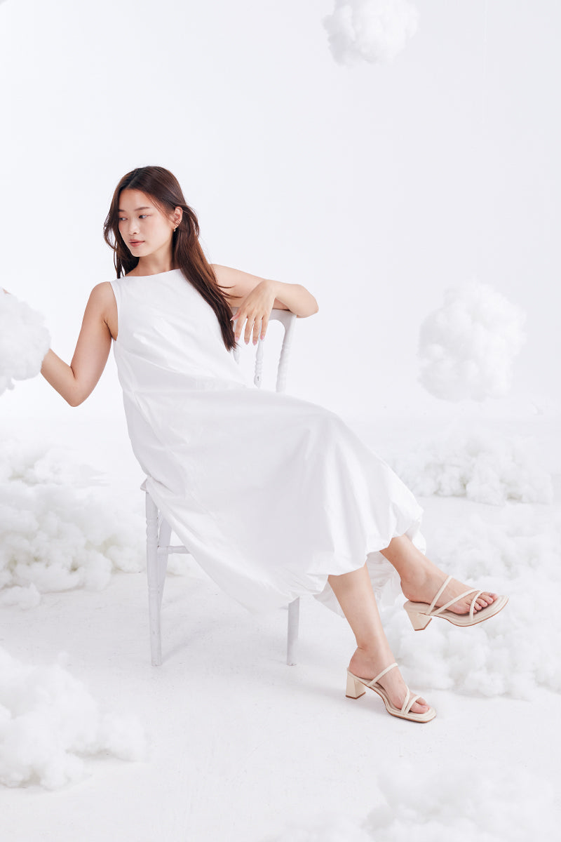 Haruna Strappy Cloud Heels in Cream
