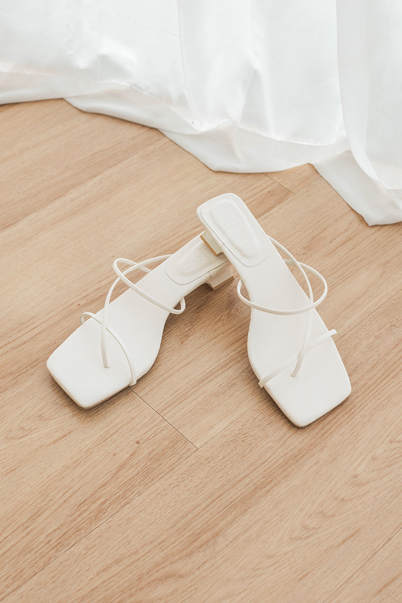 Jett Strappy Kitten Heels in Cream