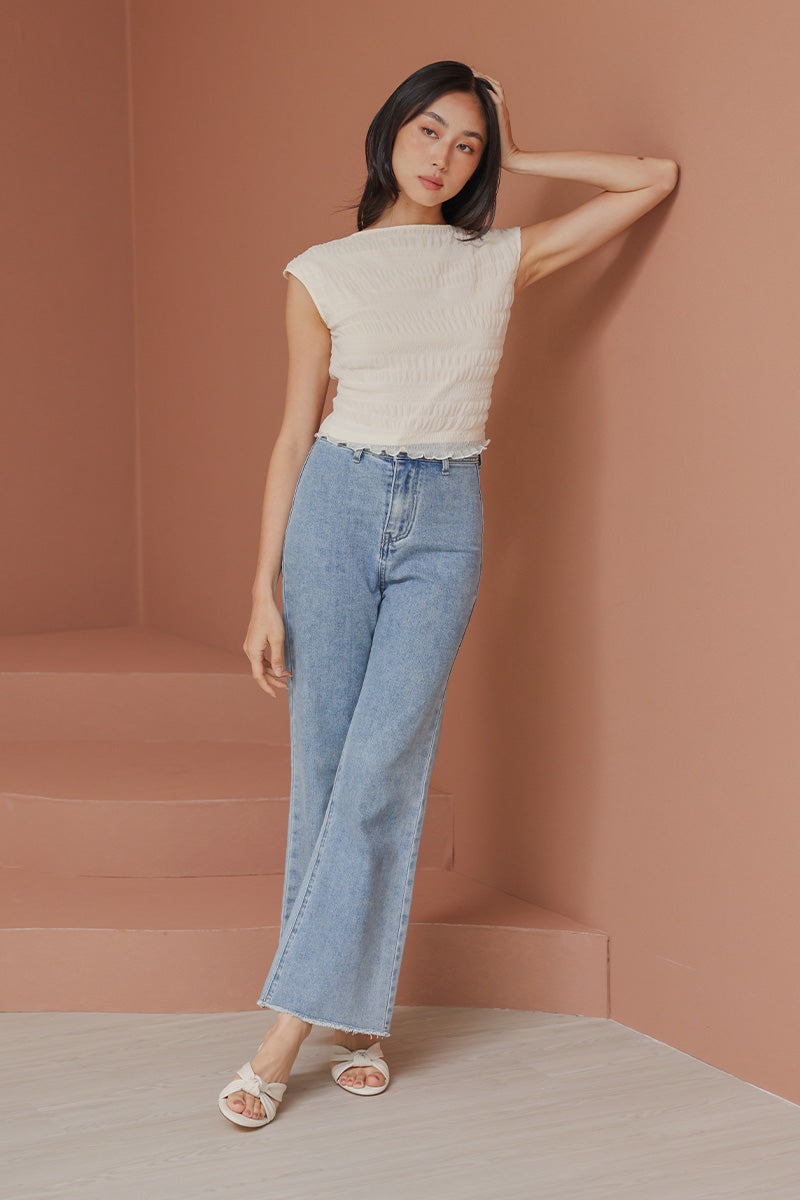 Khloe Knotted Block Heels in Waterproof Linen