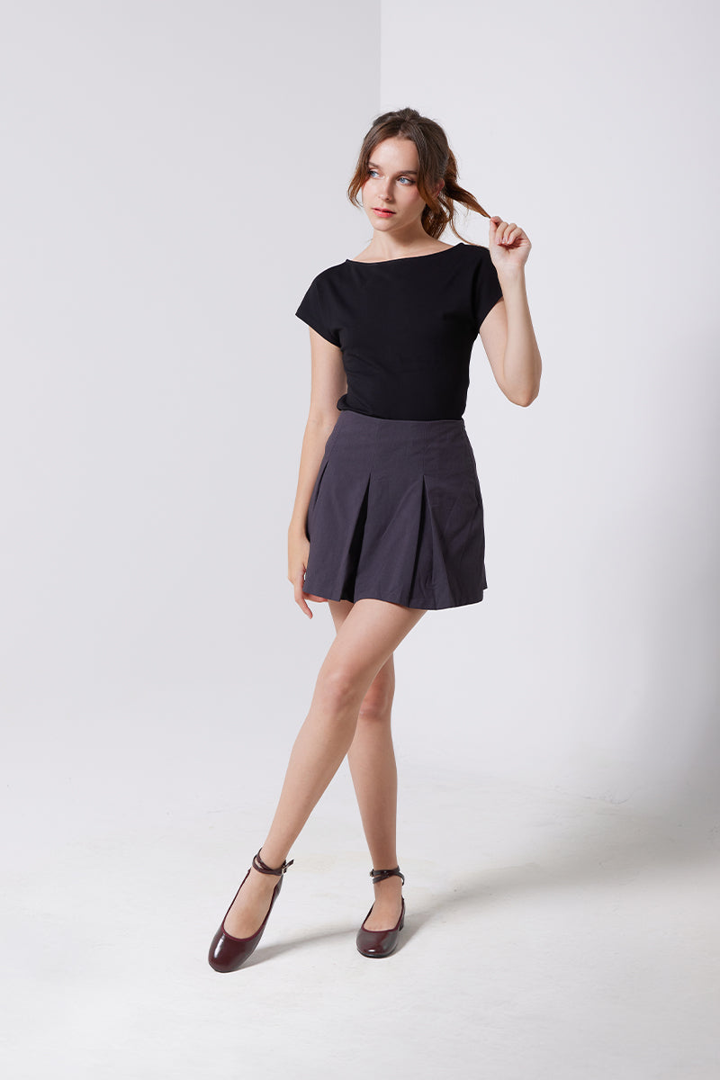 Lilou Removable Strap Flats in Maroon
