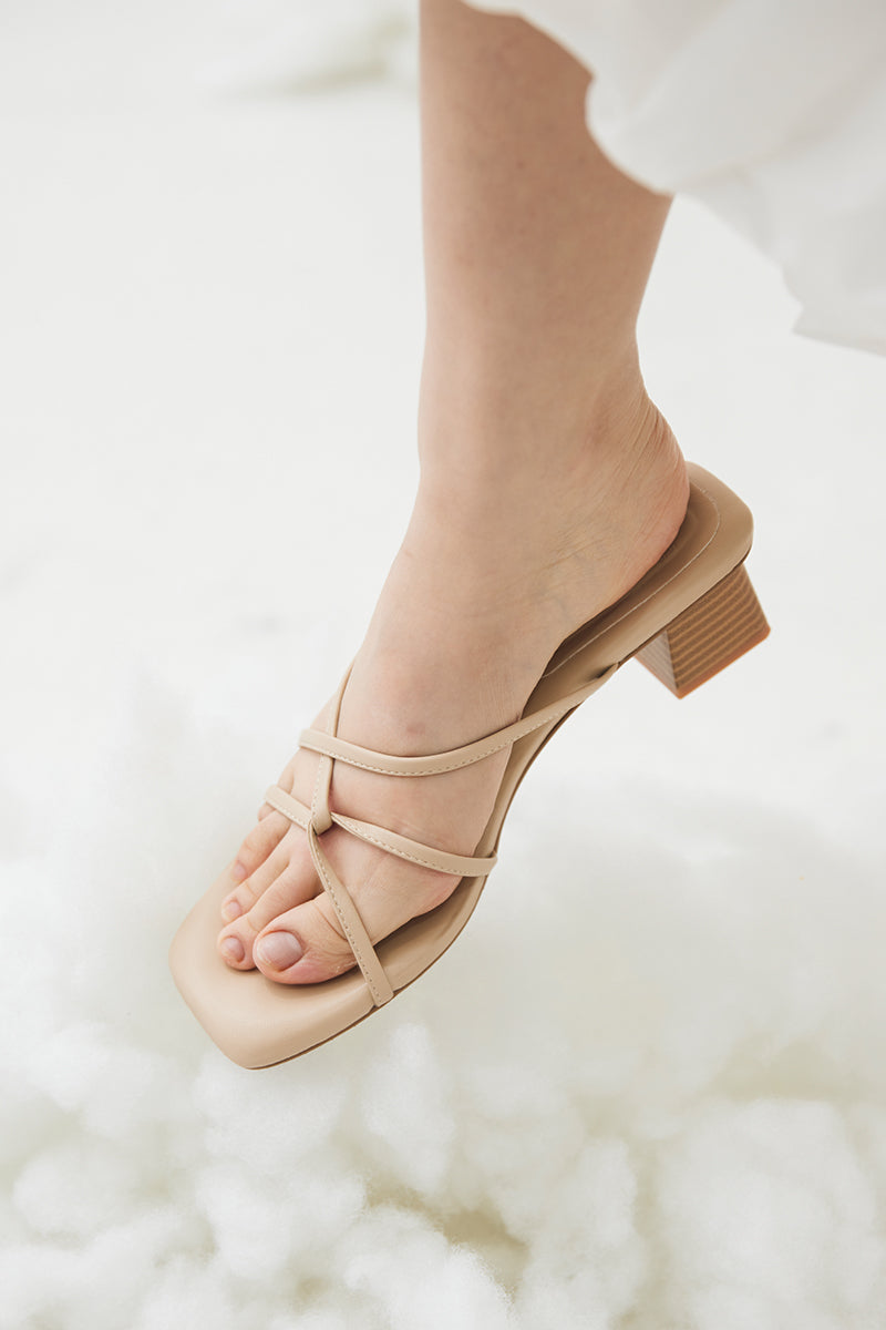 Nyles Strappy Cloud Heels in Nude