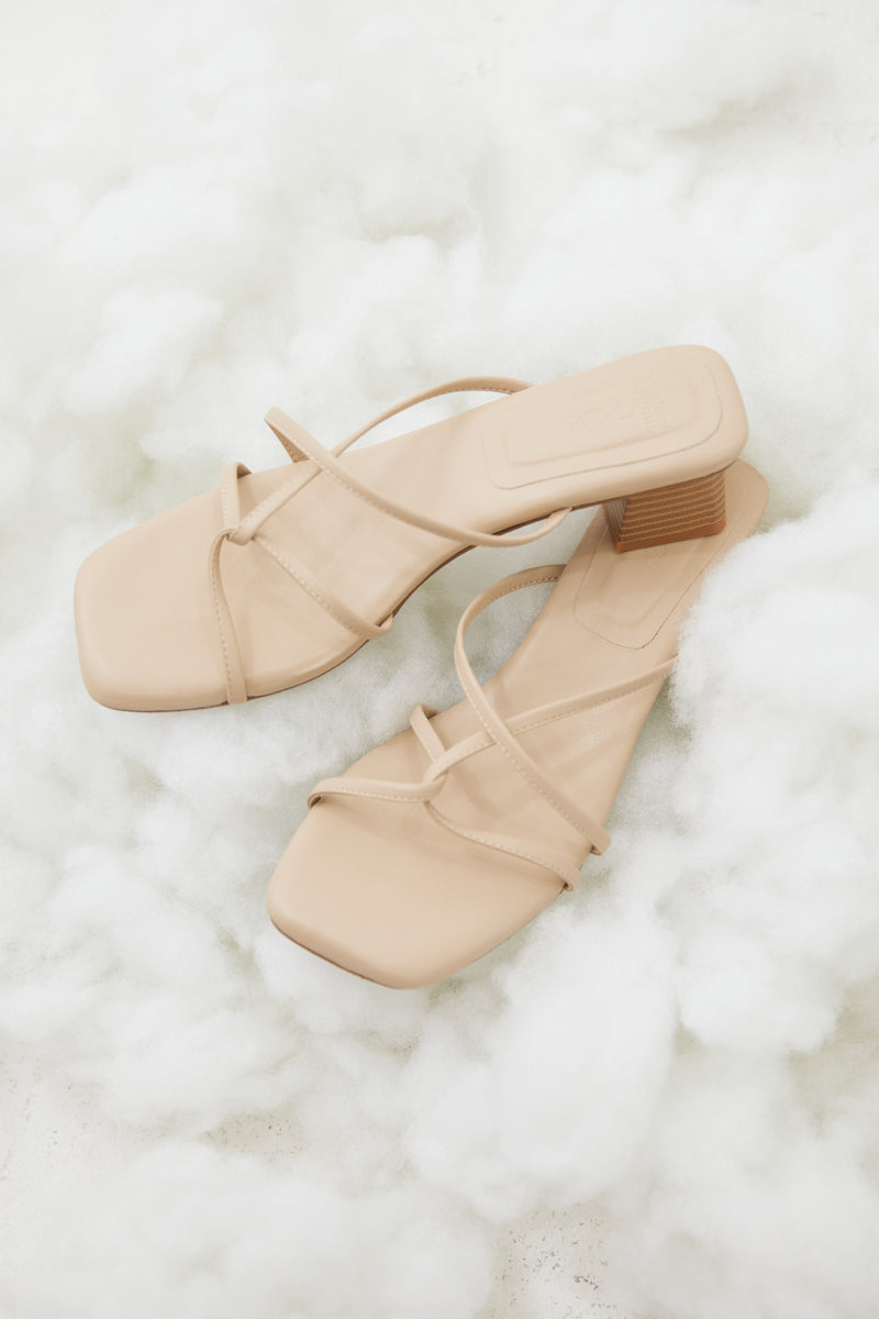 Nyles Strappy Cloud Heels in Nude