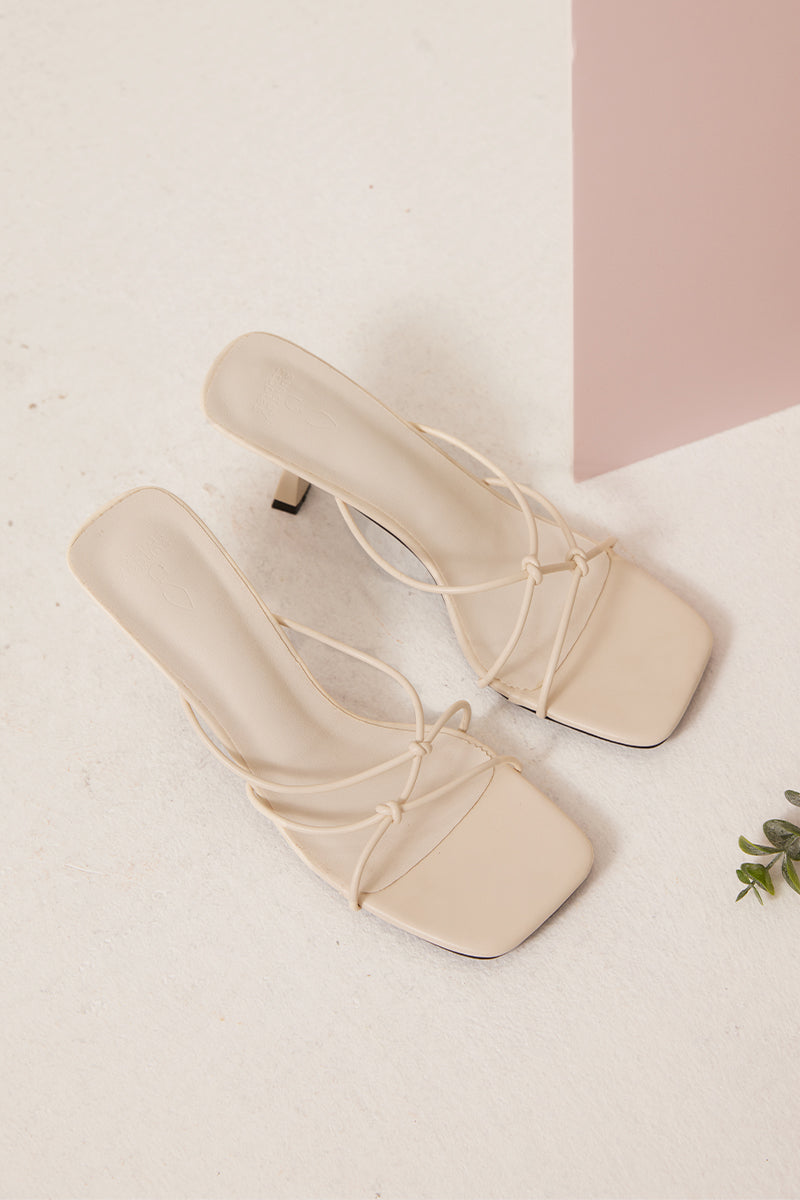 Rome Knotted Heels in Ivory