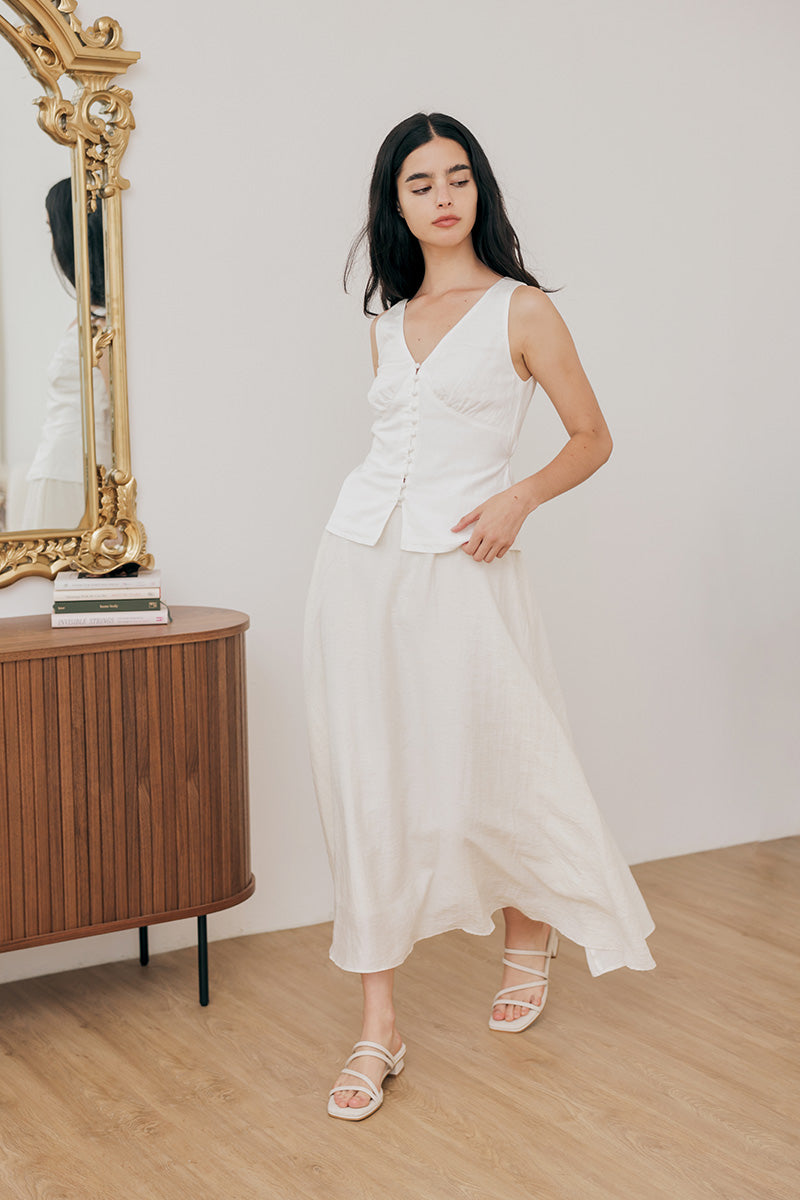 Rosalie Strappy Cloud Heels in Waterproof Linen