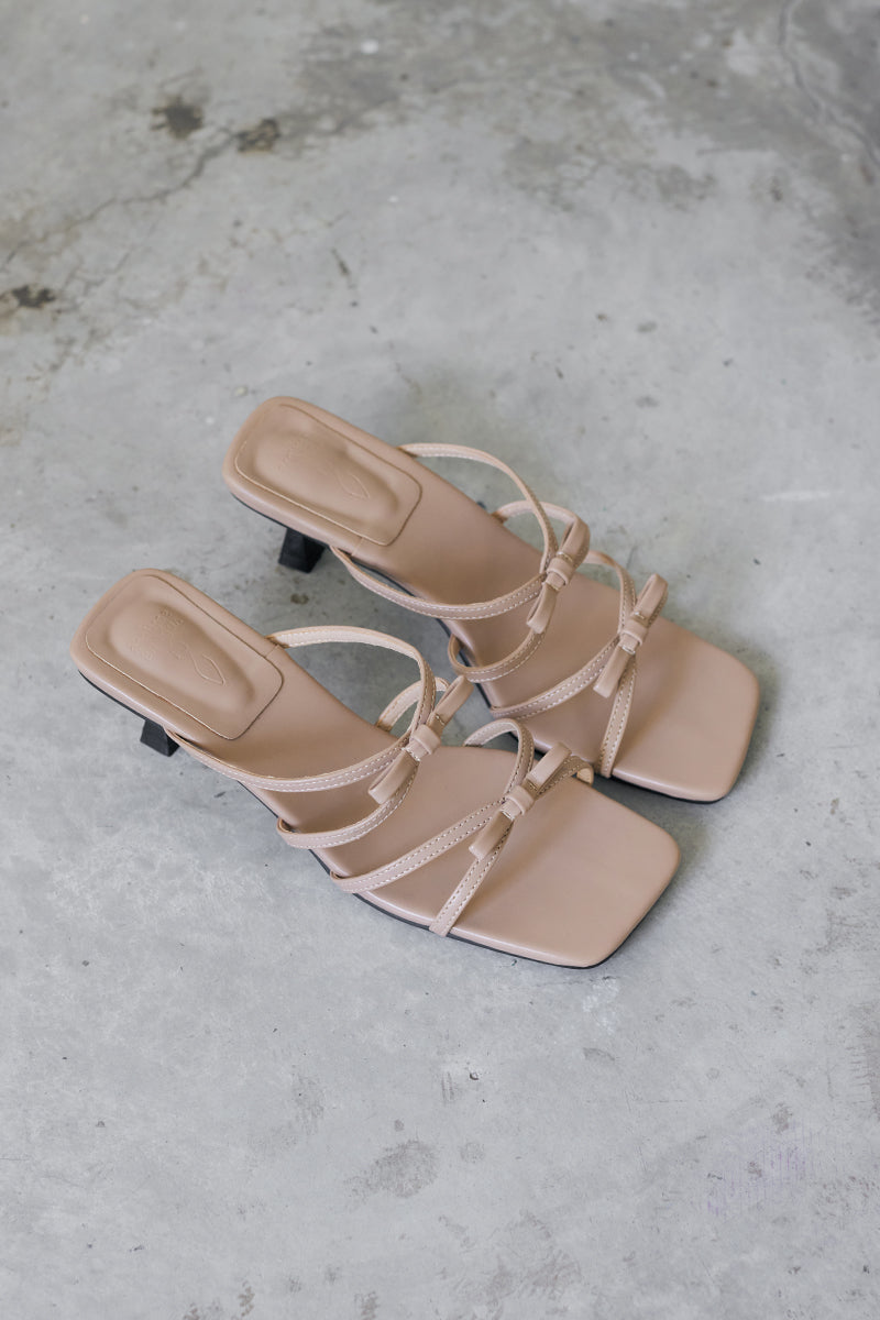 Sora Ribbon Heels in Nude