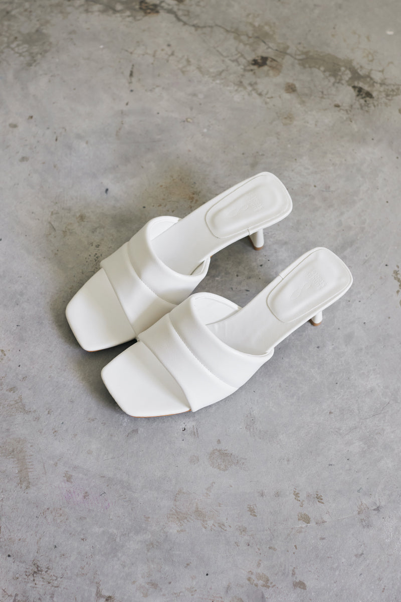 Taffy Puffy Heels in White