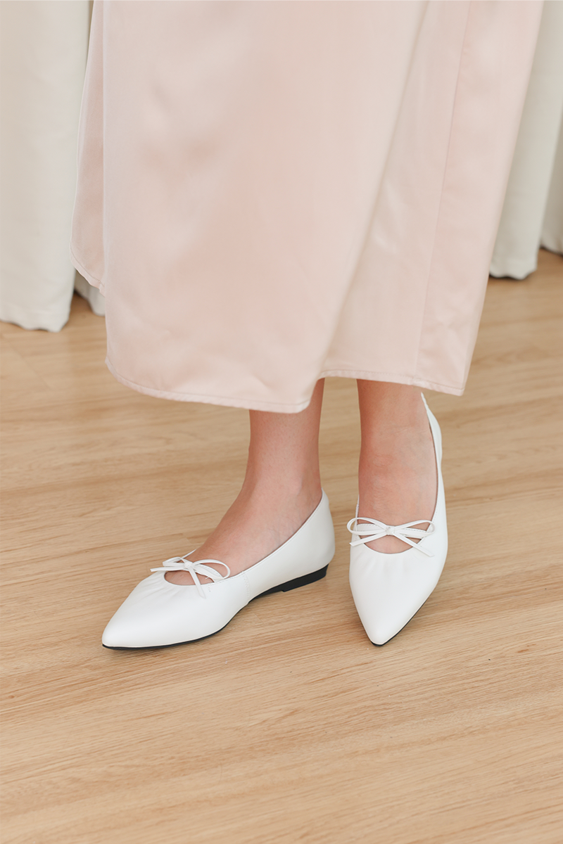 Corrine Sheep Leather Flats in Cream