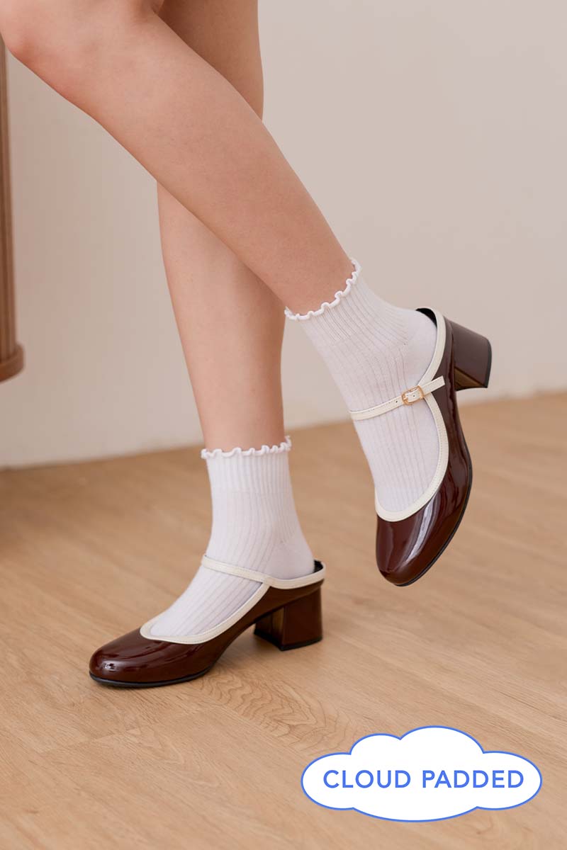 Soreva Cloud Two-Tone Mary Jane Mules in Dark Mocha – Sunday Staples
