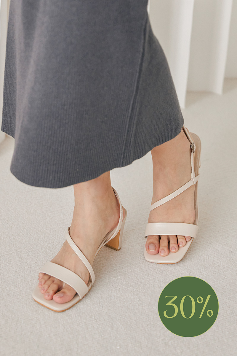Sylvie Strappy Heels in Cream