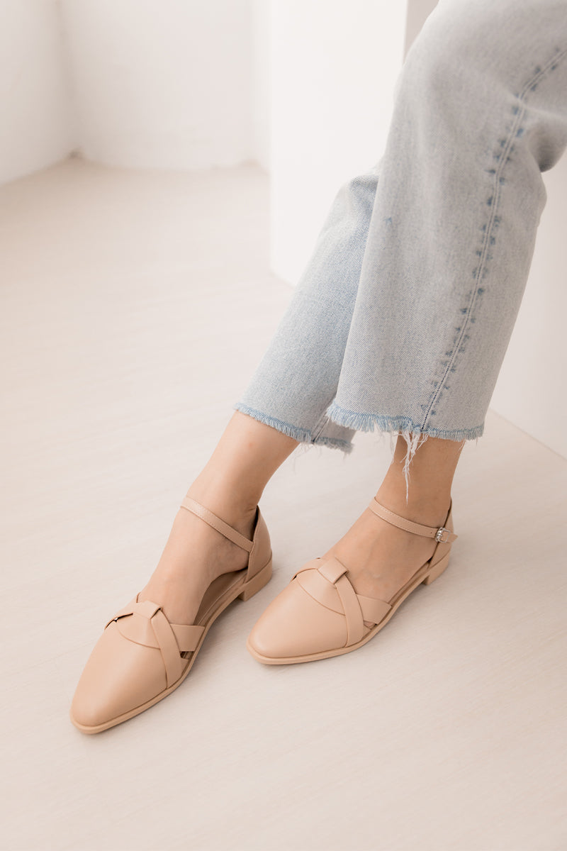 River Weaved Flats in Nude